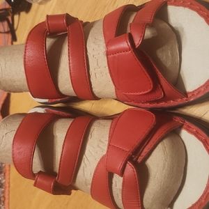 Red leather Sandals